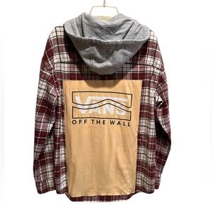 Upcycled American Eagle Plaid Flannel with Vans Graphic